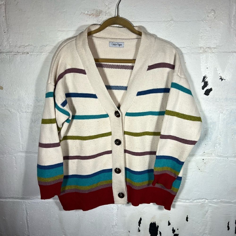 Vintage Striped Cardigan Sweater